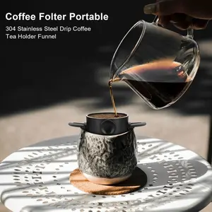 1PC Foldable Portable Coffee Filter Thickened Stainless Steel Filter