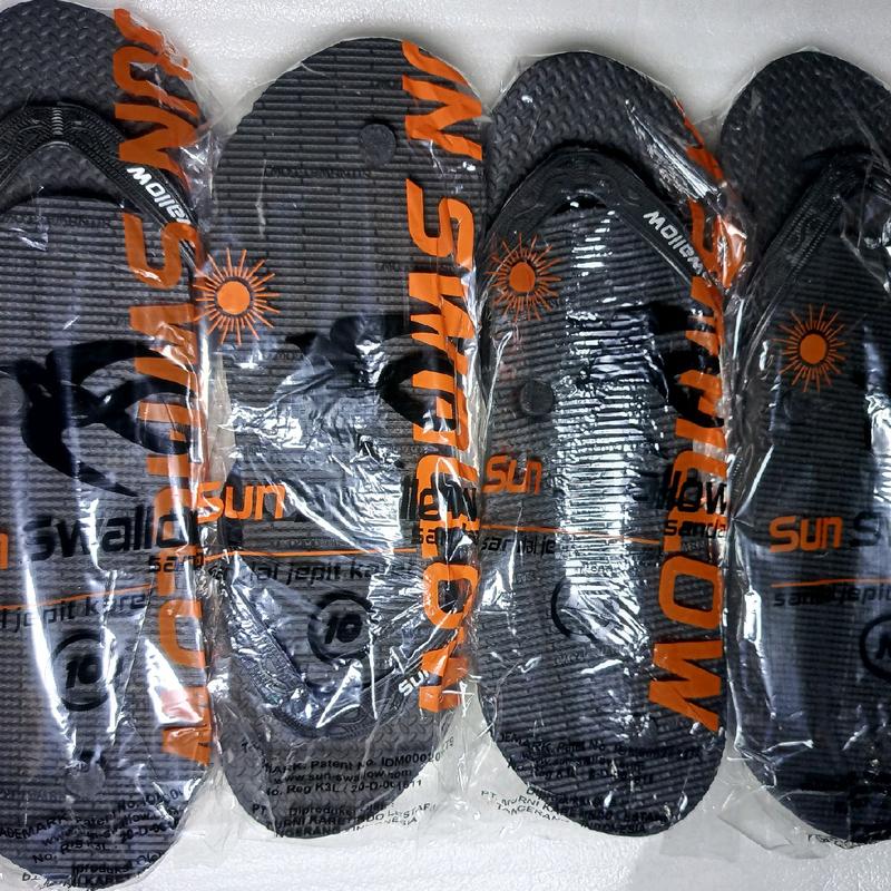 ECERAN SATUAN!!!Sandal karet Sun Swallow BLACK KHUSUS 10-10,5(40-41)  Jepit Sendal 4