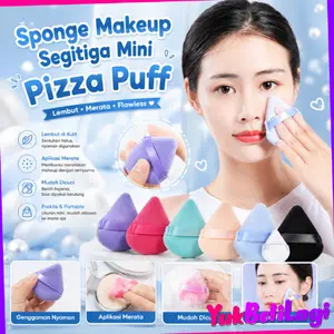 COD (YBL) Sponge Makeup Segitiga Mini Pizza Puff Triangle Sponge Make Up Powder Colorfull Spons Bedak Tabur Applicator Super Halus