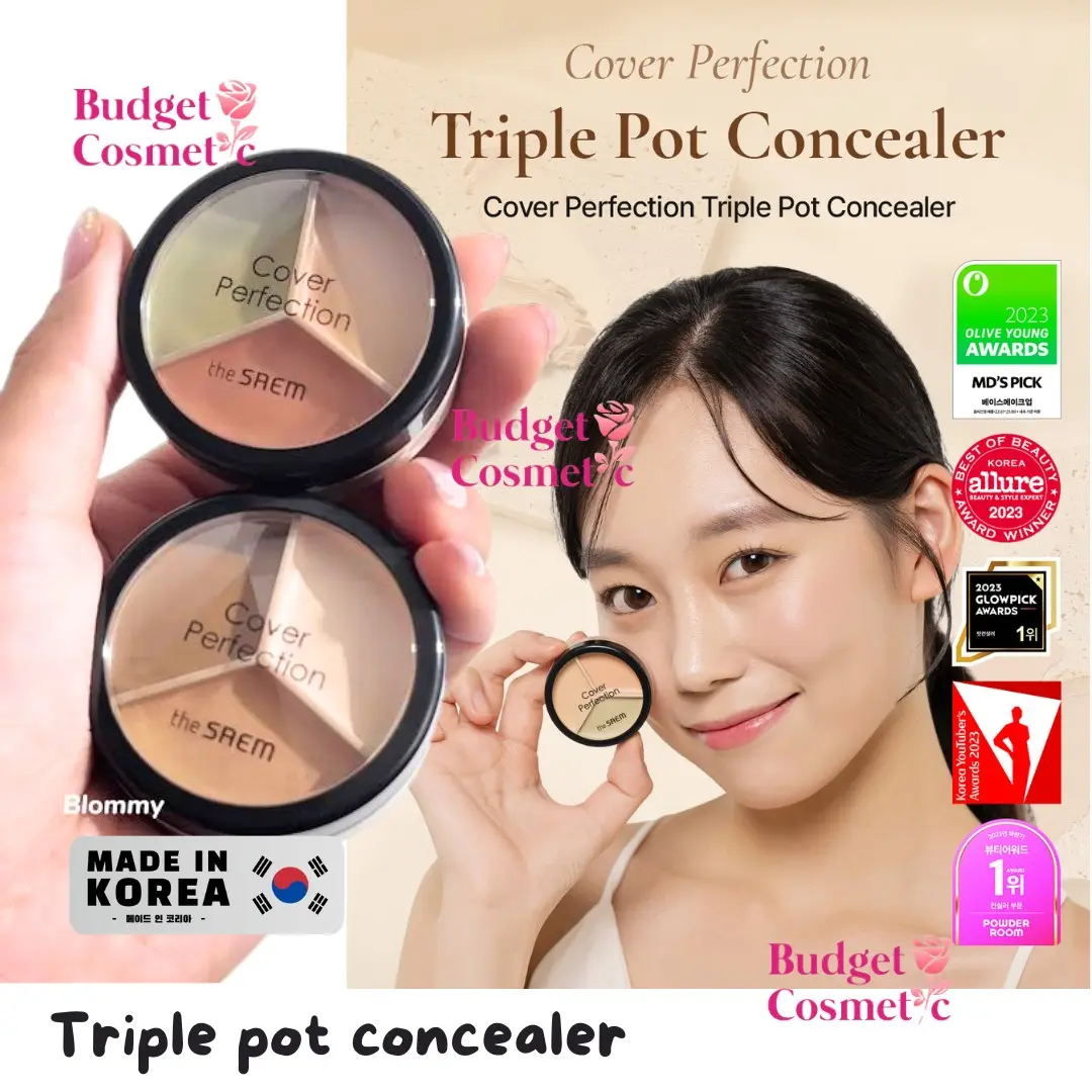 concealer KOREA THE SAEM COVER FERFECTION TRIPLE POT CONCEALER