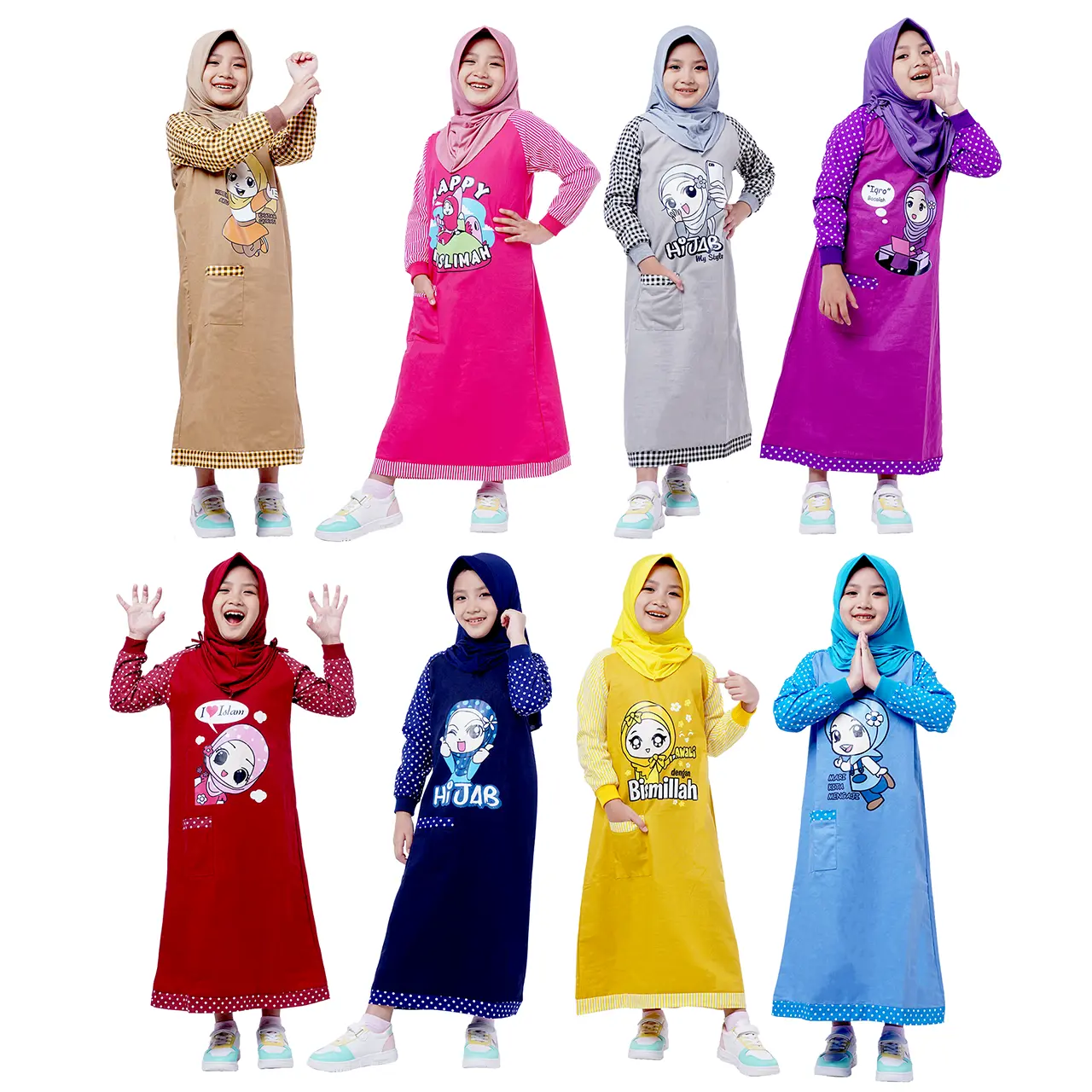 Dungdungkids Gamis Anak Perempuan Katun 4 - 12 Tahun