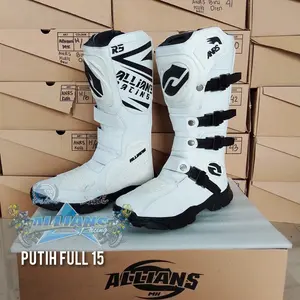 PROMO! Terbaru Sepatu cross edventure trai trabas Sepatu mx Terbaru MX ANRS Printing Putih List Hitam