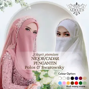 Niqob cadar pengantin swarovsky packing kardus