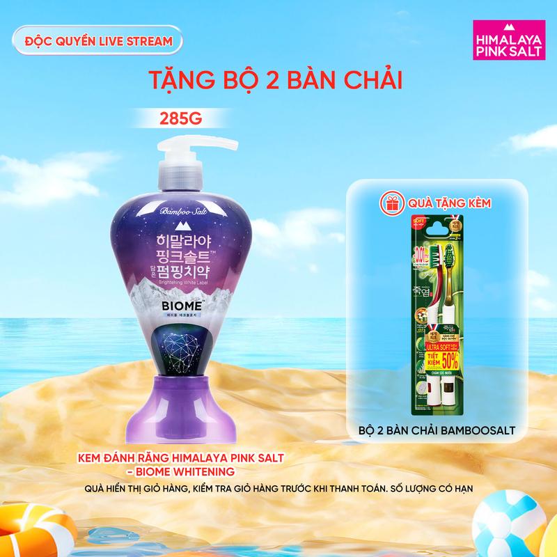 [Bamboo Salt Official] Kem đánh răng muối hồng cao cấp Himalaya Pinksalt White Label 285gr