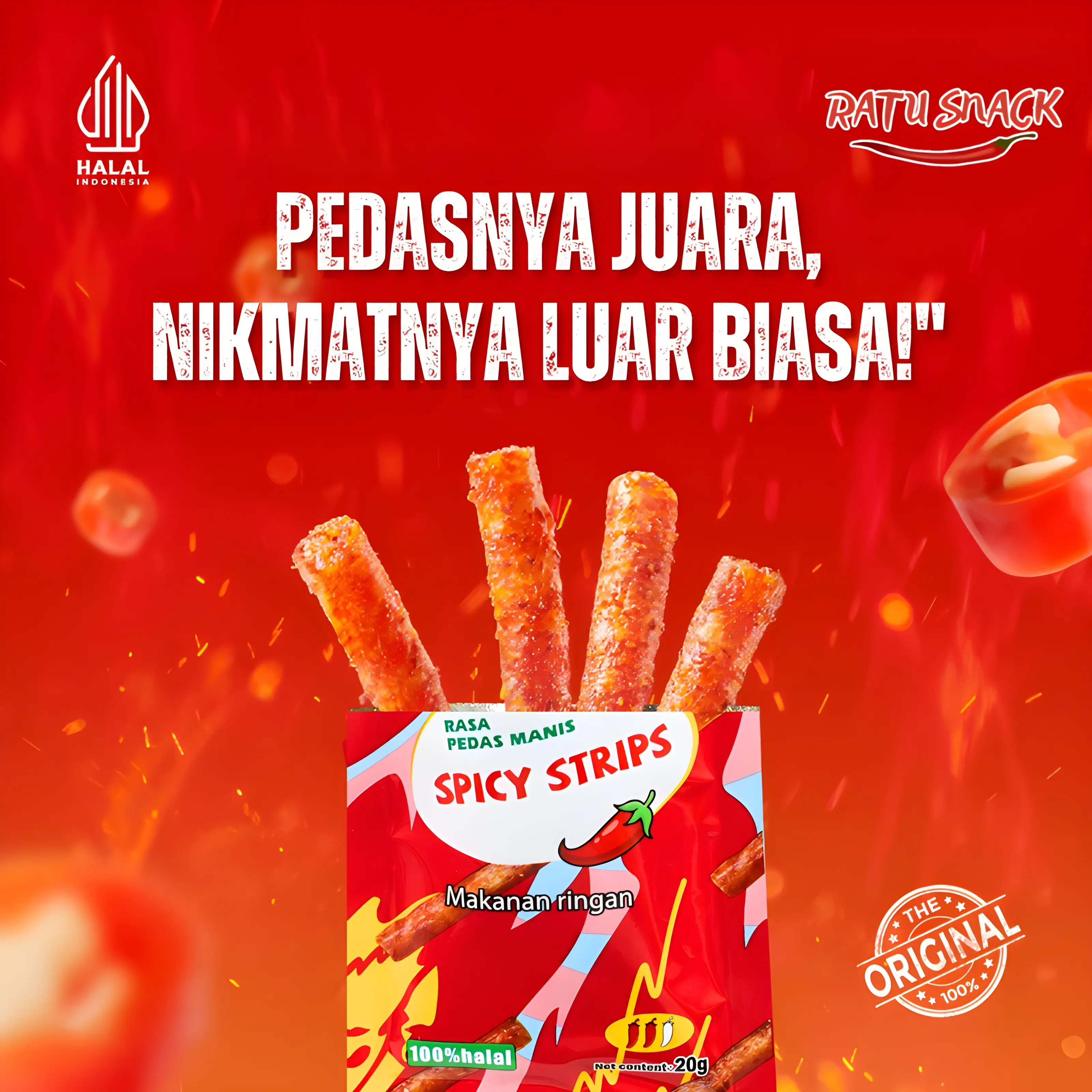 Ratu Snack - Stick Snack Camilan Pedas dengan Rasa Manis dan Gurih