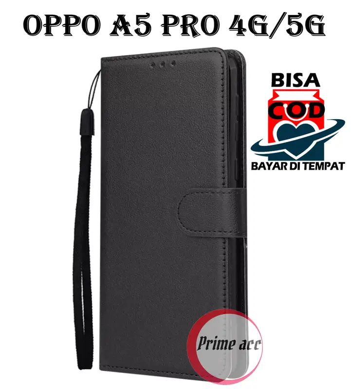 Flip Cover Kulit Premium untuk OPPO A5 PRO 4G/5G case Dompet dan Pengunci Magnet 6