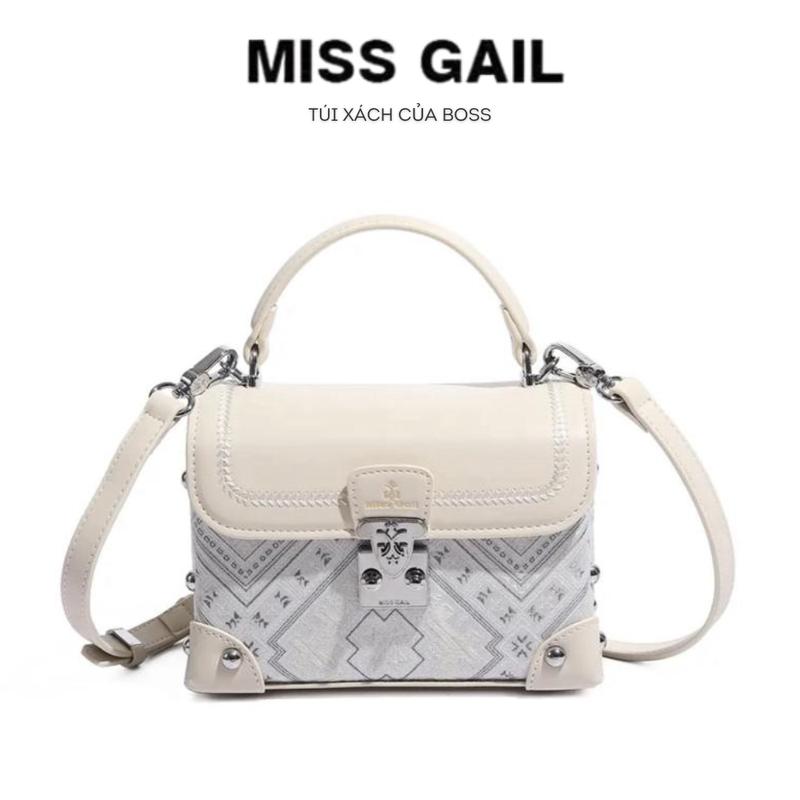 Túi xách nữ MISS GAIL thương hiệu HongKong BST hè 2025 thiết kế cốp thanh lịch, tôn khí chất. Đeo vai / đeo chéo. Full box - MG1430