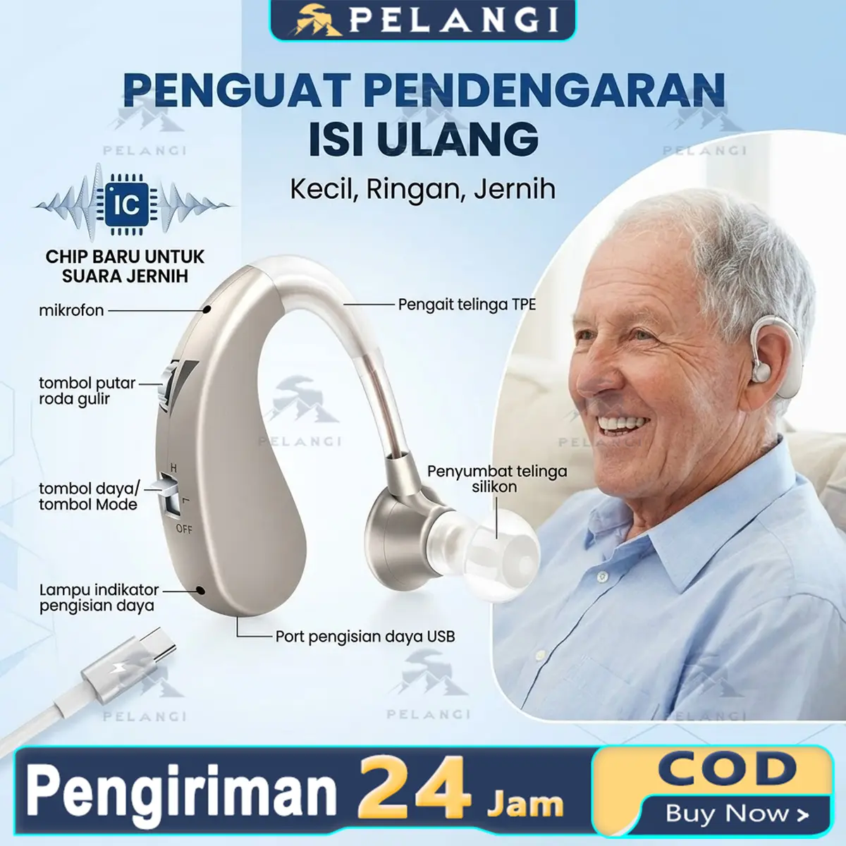 Alat Bantu Dengar Charger Kara Alat Pendengaran Telinga Alat Bantu Dengar Original Alat Bantu Dengar rechargeable digital hearing aids wireless asli alat pendengaran telinga orang tua terbaik charge hearing amplifier mini