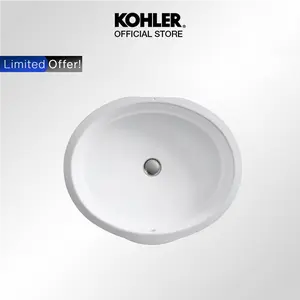 KOHLER Verticyl Wastafel / Lavatory Under-counter 17" Oval Putih / White K-2881T-0