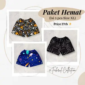 Celana Kolor/boxer isi 3 pcs | muat dari BB 35kg - mak BB 55kg