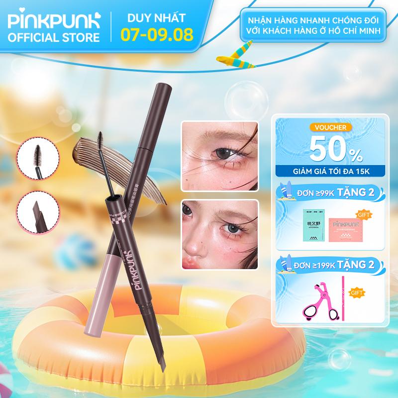 (COD) Mascara lông mày 2 trong 1 PinkPunk ba chiều tự nhiên chống nước bền màu chống mồ Trang Điểm Nữ