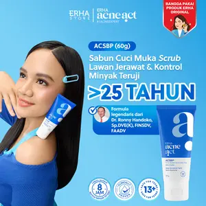 ERHA Acneact ACSBP (Acne Cleanser Scrub Beta Plus) 60g - Sabun Wajah dengan Scrub Lembut untuk Kulit Jerawat | BHA & Sulfur