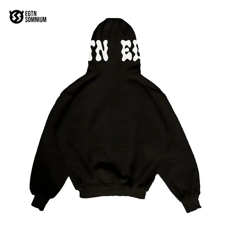 EGTNSOMNIUM hoodie Boxy Full zipper Sekena Cowo Dan Cewe Warna Hitam Unisex 2