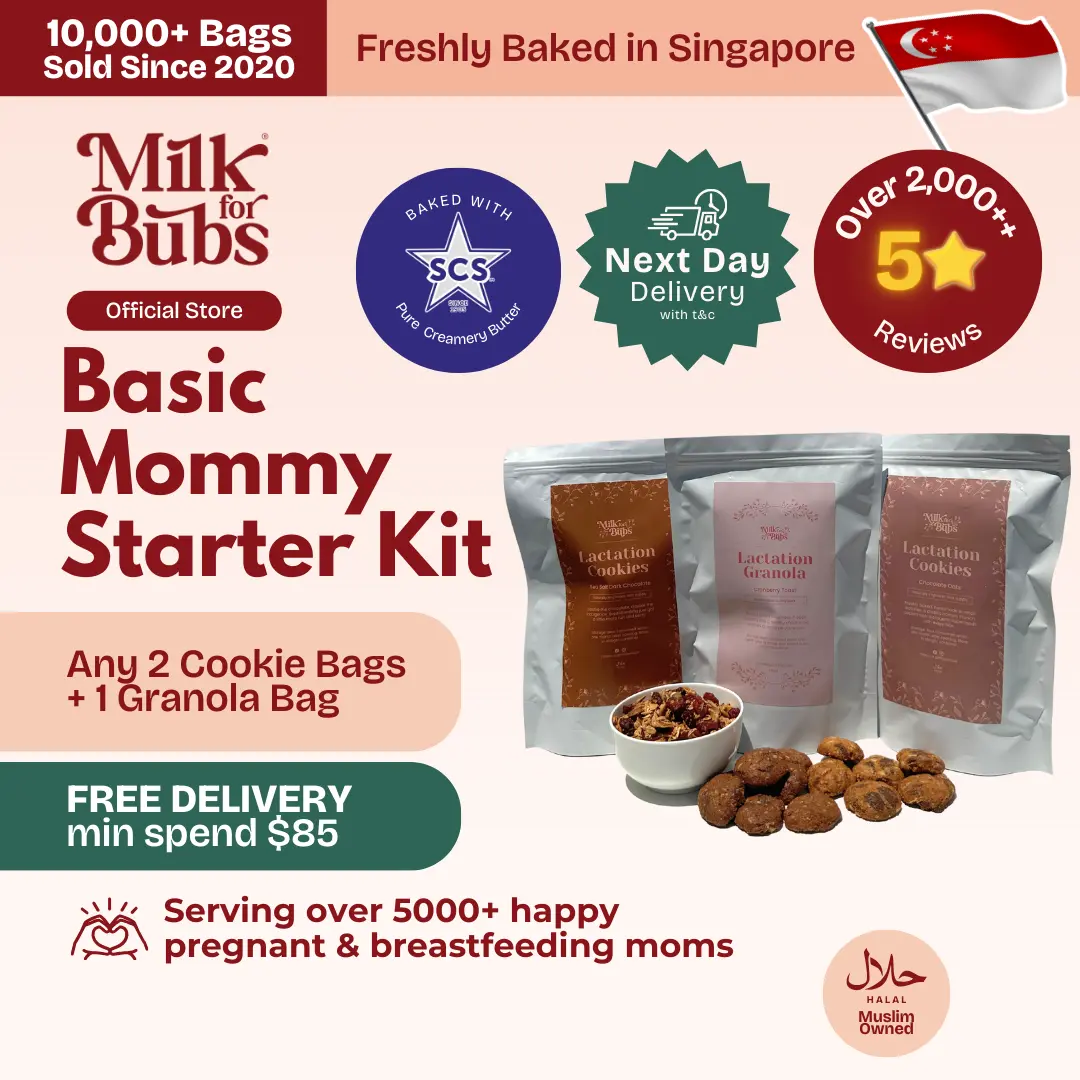 [Milkforbubs] Halal BASIC MOM STARTER KIT Lactation Superfood Cookies Granola Set Pregnant Breastfeeding Nursing Milk Supply