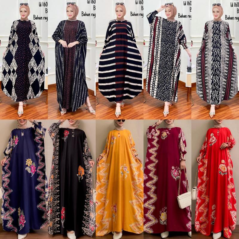 Product Introduction of Gamis Cap - Batik Multi Colour Bahan Rayon Super Jumbo Gamis Kekinian By Batik Cincaro muslim Wanita gaun lebaran kaftan crinkle maxi satin twill vanya hitam 《m》 • black baju brokat kondangan 2024 exclusive Premium 34