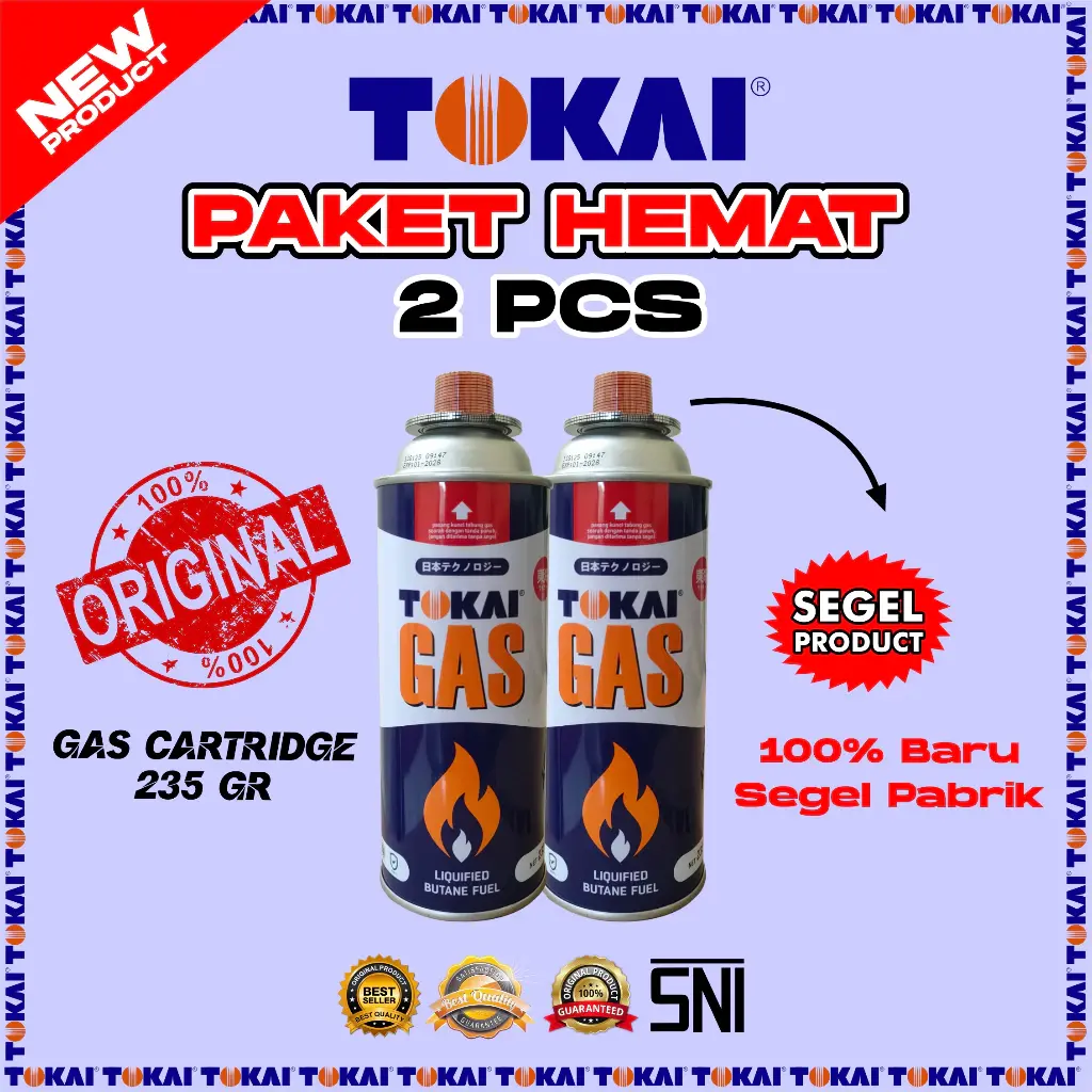 PALING MURAH!! Gas Portable Tokai Baru Segel 235 gr isi 2 pcs