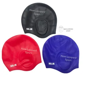 Topi Renang kuping SLR silicone/ penutup kepala/ swim capLeopard Sport New