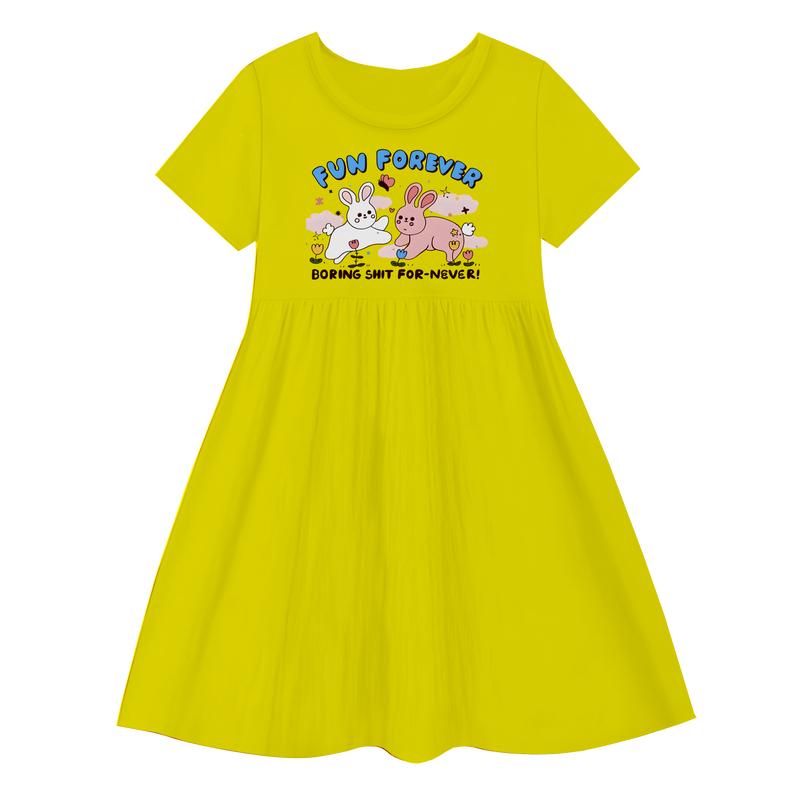 Luwi Kids Dress Kerut Anak Perempuan Gambar Fun Forever Fashion 2