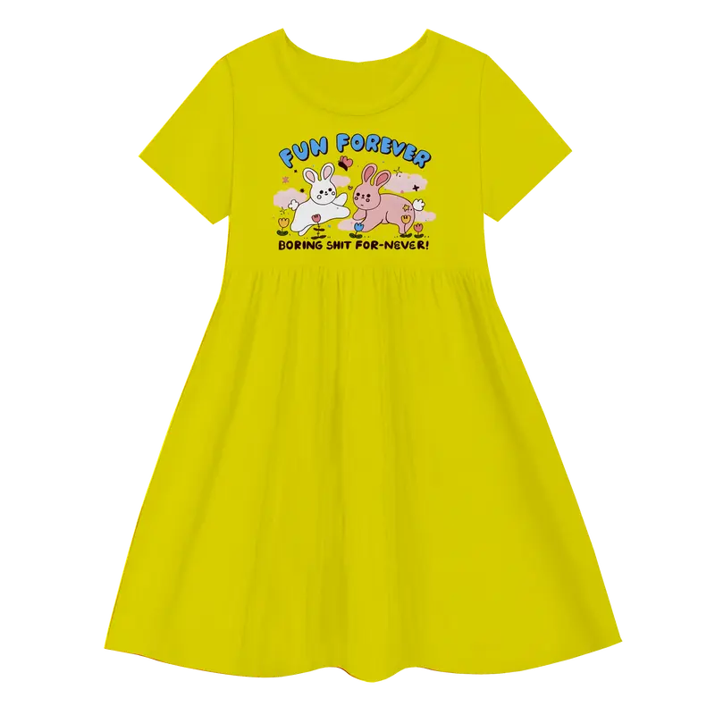 Luwi Kids Dress Kerut Anak Perempuan Gambar Fun Forever Fashion 2