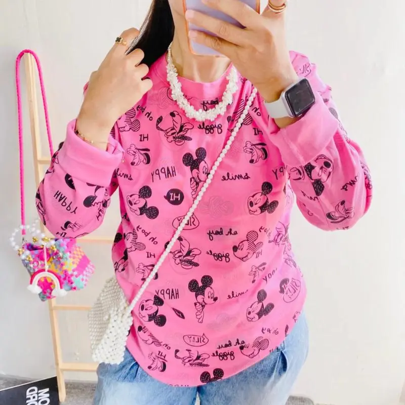 KAOS RIB LENGAN PANJANG MOTIF Basic Tee cewek 5