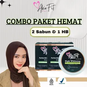 Paket 2Sabun+1Hb Akiofit Biuty Mencerahkan Memutihkan tubuh