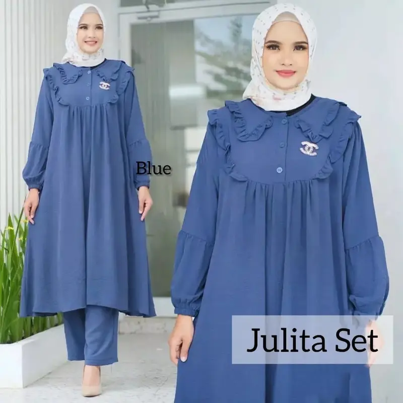 Pakaian Wanita Setelan Cringkle Airflow Julita Set Model Elegan Terbaru 1
