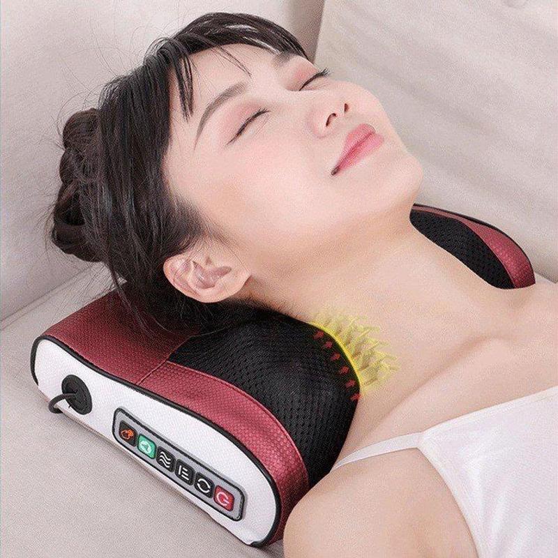 Gối Massage cổ vai gáy hồng ngoại 20 bi cao cấp thế hệ mới loại đẹp