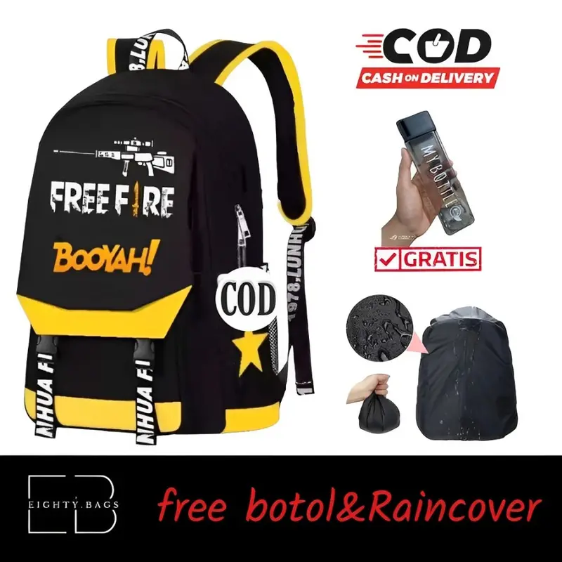 EB-TAS ANAK SEKOLAH TAS FREE FIREE EVOS MOBILLEGEND TAS TK SD PAUD FREE BOTOL VIRAL Bag 0