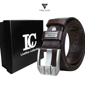 Ikat Pinggang Pria Kulit Impor Terbaru Gesper Pria Sabuk - Model Tipe Jarum Besar Aksesoris Dewasa Hitam