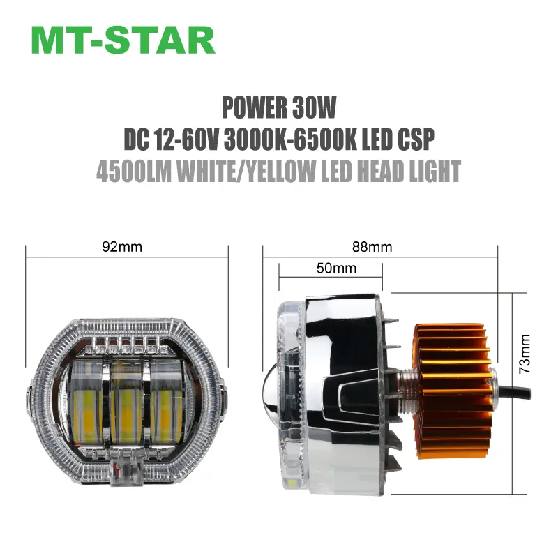 NEW MT-STAR MU05 Projie Biled Daymaker 3  Lensa  plus shroud dan devil jauh dekat d2 d3 Lampu untuk Car dan Motorcycle dengan kabel yang aman 7
