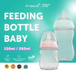 Dr.Spock Dot Bayi Botol Susu 150ML/260ML/330ML Botol susu bayi newborn BPA Free Botol Minum Anak Botol Minum Bayi Accessories Sedotan pp bebas bpa Bottle botol  sedotan