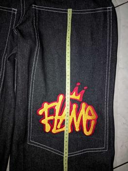 Product Review of Flame Everyday Celana Denim Y2K Denim Big Pocket Bordir Raw Denim 13oz Jeans Panjang Pria from u**6 0