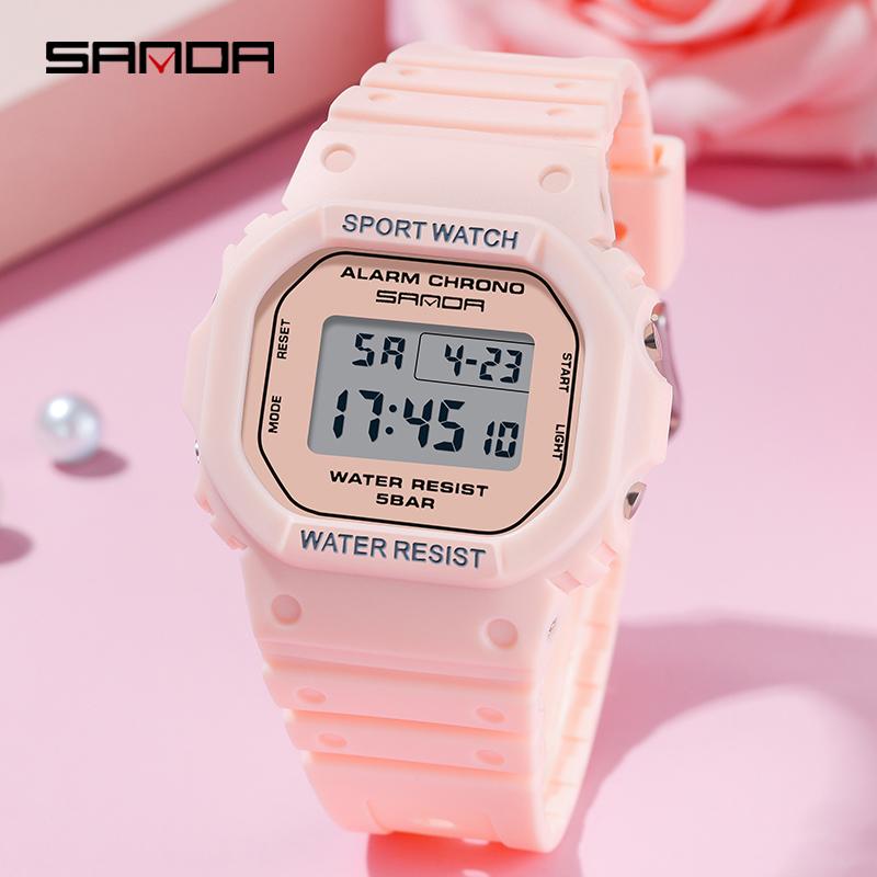 Đồng Hồ Thể Thao Nữ AW24 SANDA 293 Chống Nước Đa Chức Năng Đèn LED Đồng Hồ Dạ Quang Thường Ngày