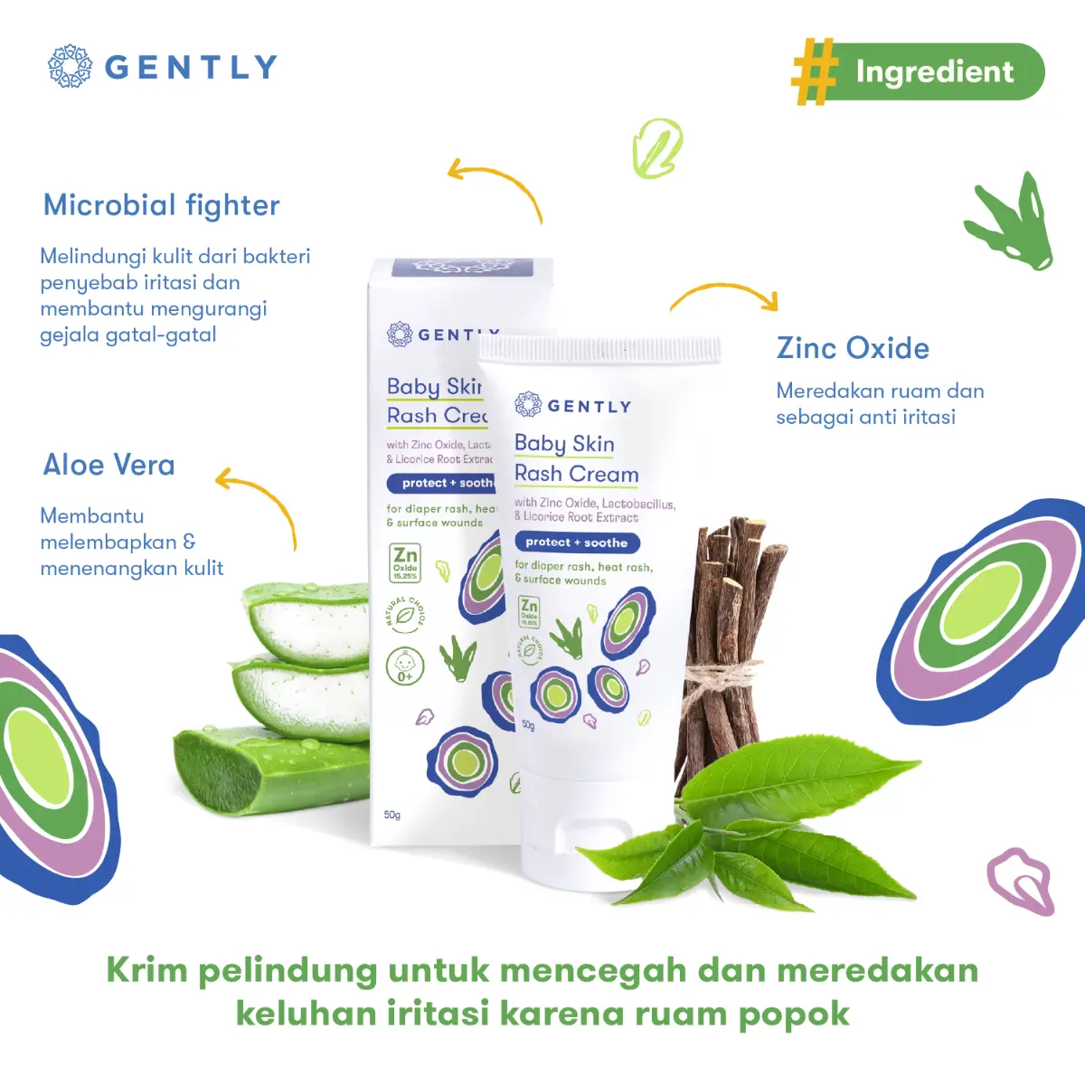 BABY SKIN RASH CREAM 50GR GENTLY - RASH CREAM