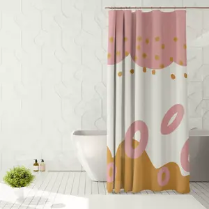 Tirai kamar mandi anti air bahan PEVA sudah dilengkapi dengan pengait dan cincin besi tanpa tiang