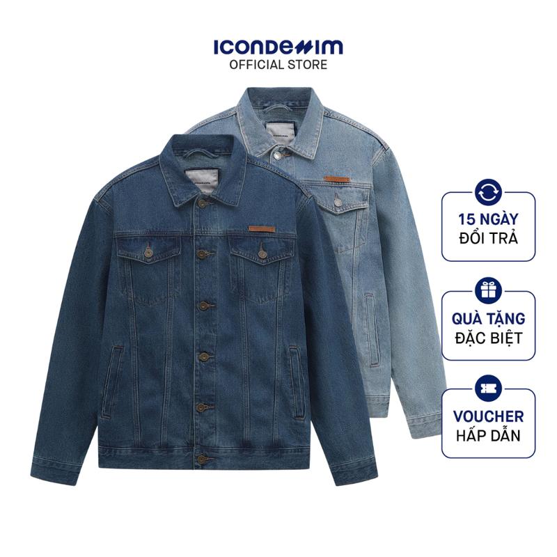 Áo Khoác Jean Nam Classic ICON DENIM Chất liệu Jean Dày Dặn Nam Tính AKID0125