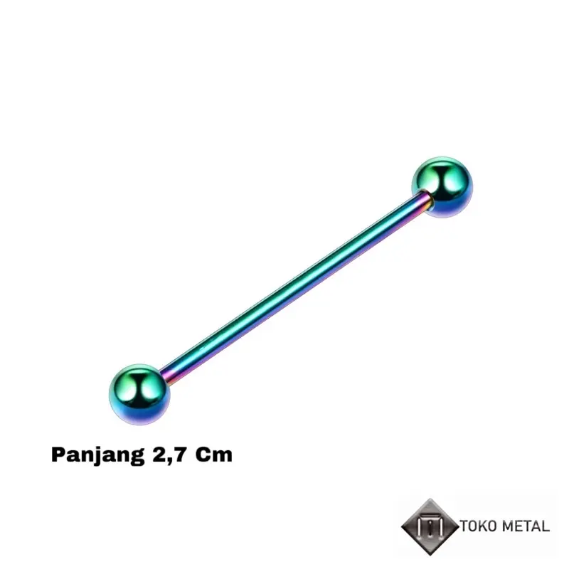 ANTING PIERCING BARBEL TINDIK UNTUK PRIA & WANITA Black Perhiasan Silver Titanium Earrings 5