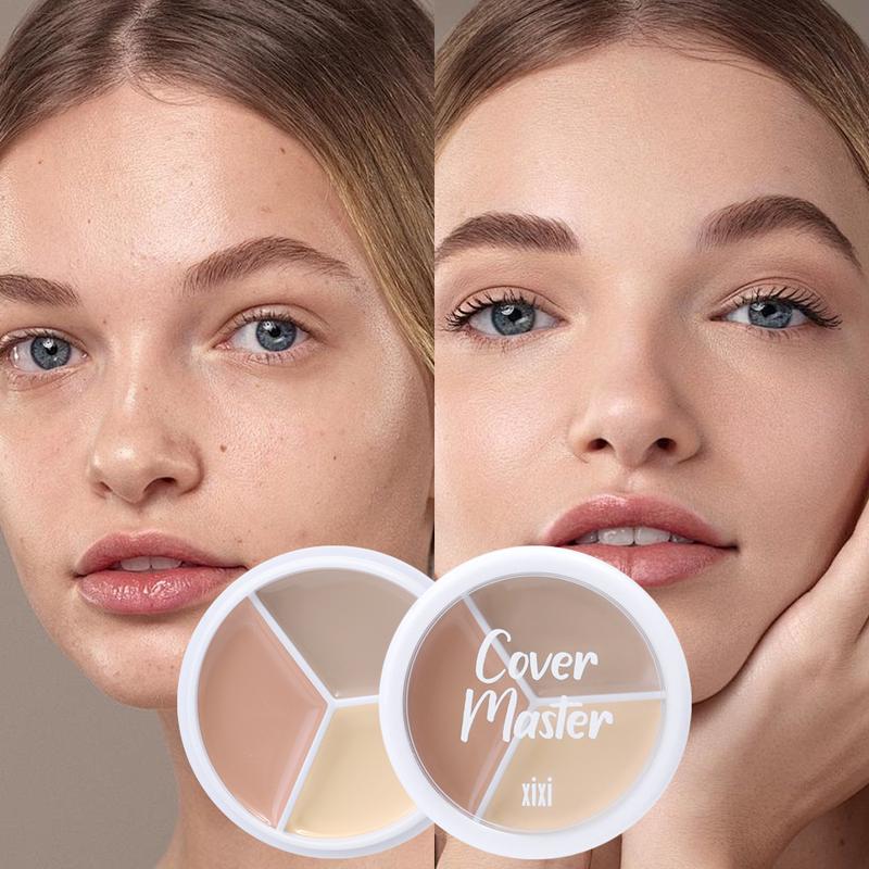 Product Introduction of 3 Colors Concealer Palette Face Contour Corrector Moisturizing Full Coverage Spots Dark Circles Concealer Makeup 10