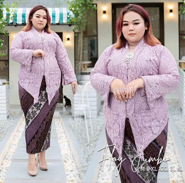 Product Introduction of Setelan Kebaya Jumbo Ld 130 Baju Kebaya kondangan Big Size Floy Brokat Lengan 7/8 8