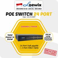 Gambar LOEWIX PoE Switch CCTV 24 Port Full Gigabit + 2 Port FO - Sakelar Power over Ethernet Metal Casing-  LX-2124SFP dari Loewix Kota Administrasi Jakarta Utara 4 Tokopedia
