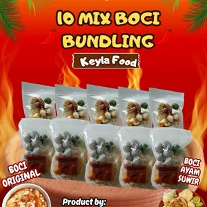 10 Bungkus Bundling Mix 5 boci original dan 5 boci ayam suwir Pedas Food