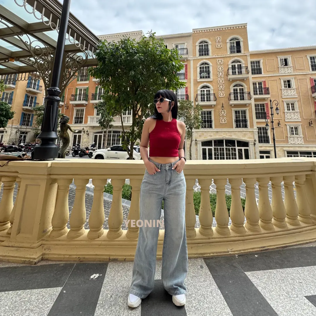 | YEONIN | Celana Panjang Flare Leg Cewek Cutbray Jeans High Waist Jeans Wanita Korean Blue Washed Korean Looks | 9305 |