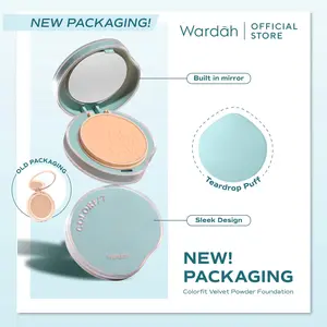 Wardah Colorfit Velvet Powder Foundation - Bedak Padat Dengan SPF 20 - Oil Control - Tahan Lama Hingga 12 Jam