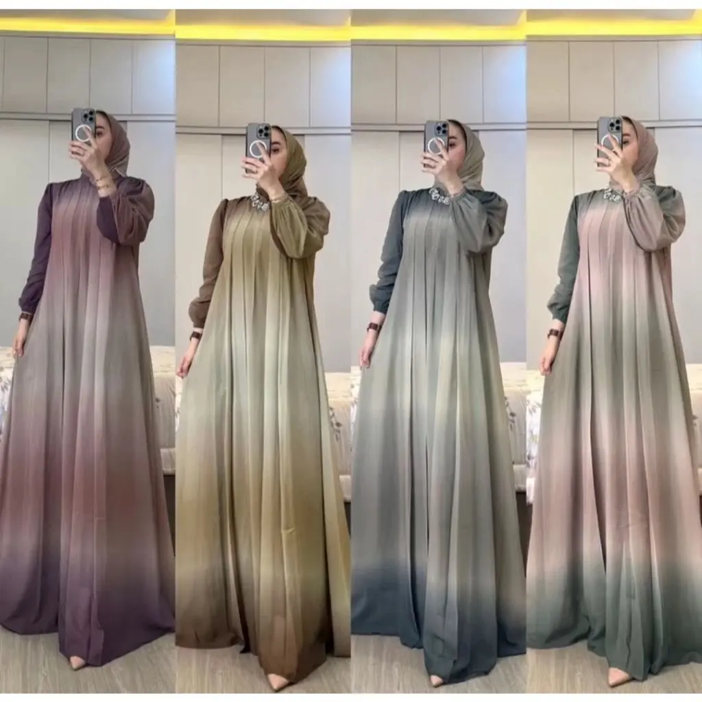 Gamis set hijab dress wanita elegan mewah busui friendly gamis ceruty elegan // VIONA GAMIS SET HIJAB