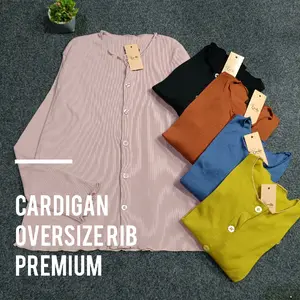 CARDIGAN OVERSIZE WANITA RIB/KNIT PREMIUM Kardigan Basic
