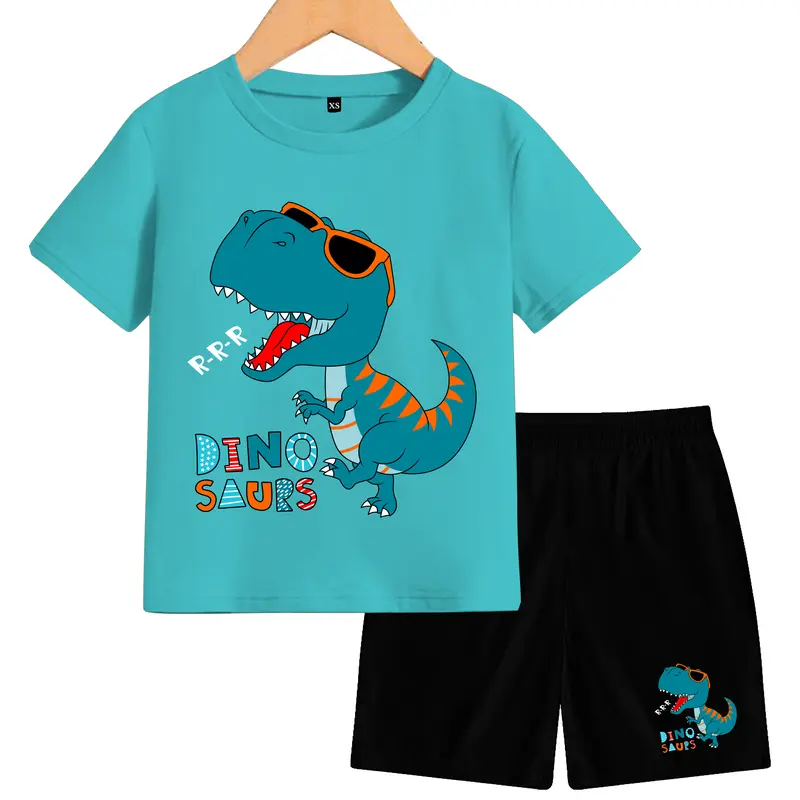Setelan dino Anak-Anak Lengan Pendek Terbaru Fashion 5