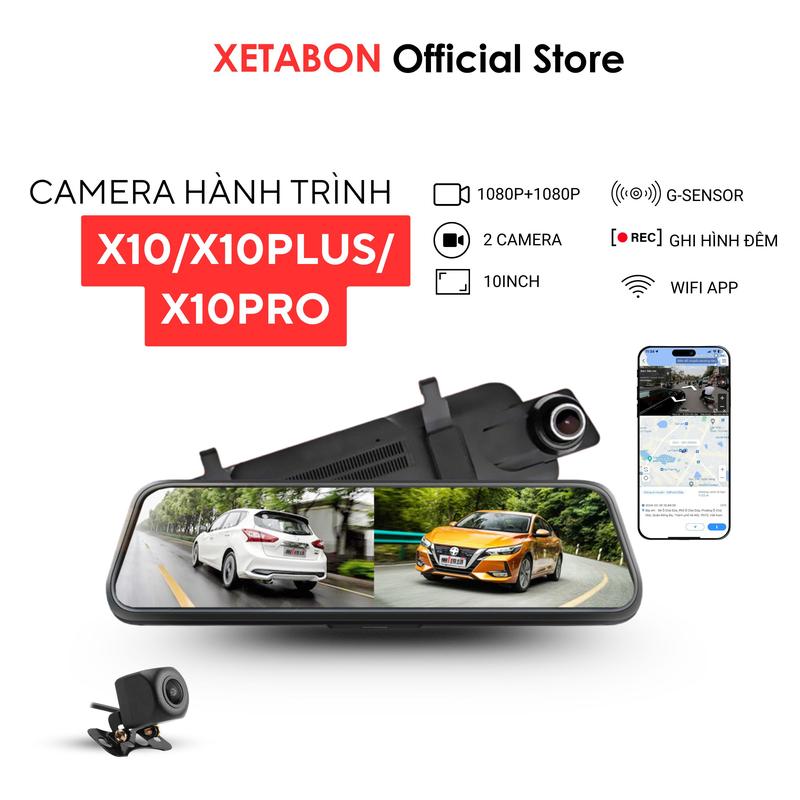  Camera hành trình oto X10 X10Plus x10Pro 3 mắt Xetabon full màn cảm ứng 10inch xem qua điện thoại  ghi hình trước sau ghi hình rõ nét  camera sau hỗ trợ vạch lùi cam hành trình  của xe tải  xe con  xe 16 chỗ 