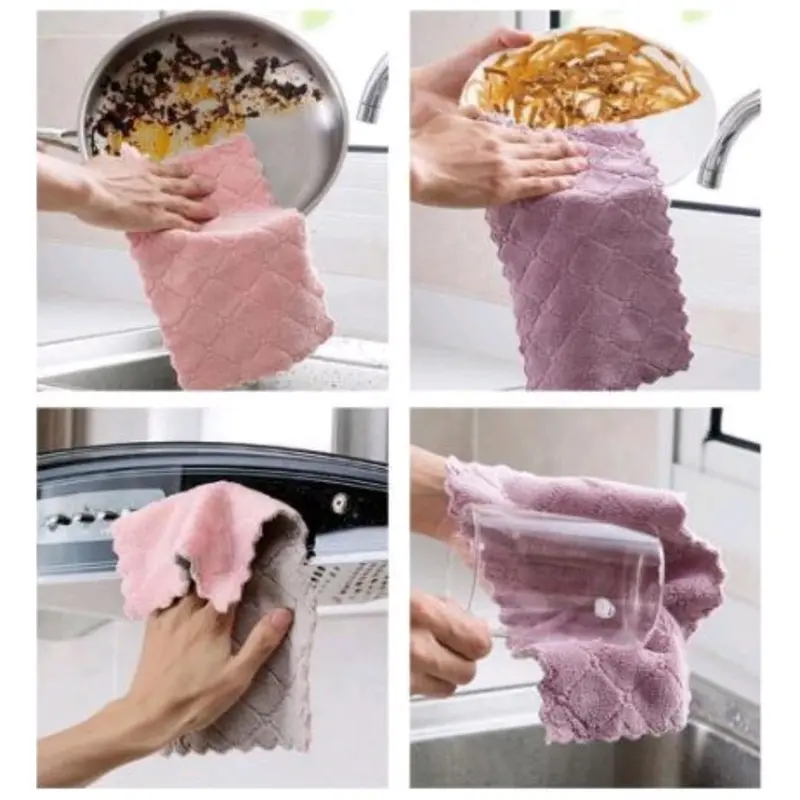 Kain Lap Dapur Meja Piring Anti Minyak Microfiber Kitchen Towel Serbaguna Cleaning 1