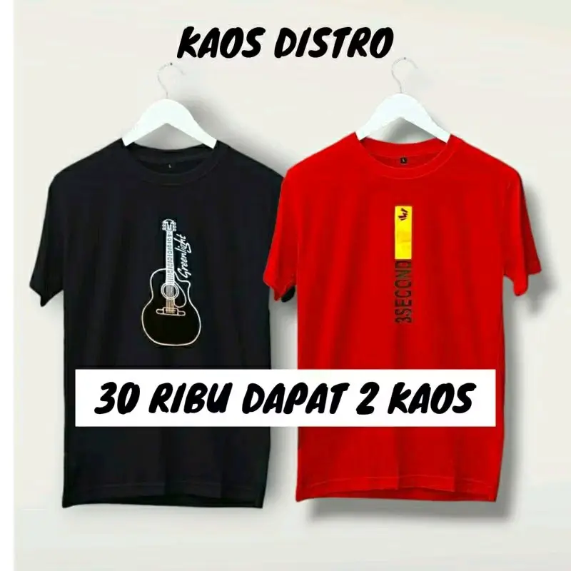 PROMO 2 KAOS DISTRO CUMAN 30 RIBUAN / KAOS MOTIF MURAH