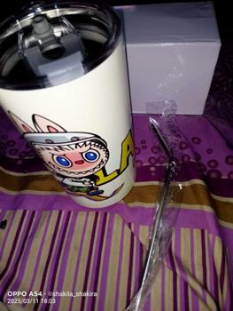 Product Review of Tumbler LABUB*Stainless Stell Cangkir 600 ML Karakter Lucu Cangkir Stainless Baja Gelas Steel Vacuum from M**🌺 0
